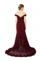 V-Back Burgundy Gold Mermaid Sweetheart Sweep Train Formal Dress