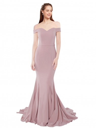 Cheap Dusty Pink Mermaid Sweetheart Sweep Train Formal Dress UK
