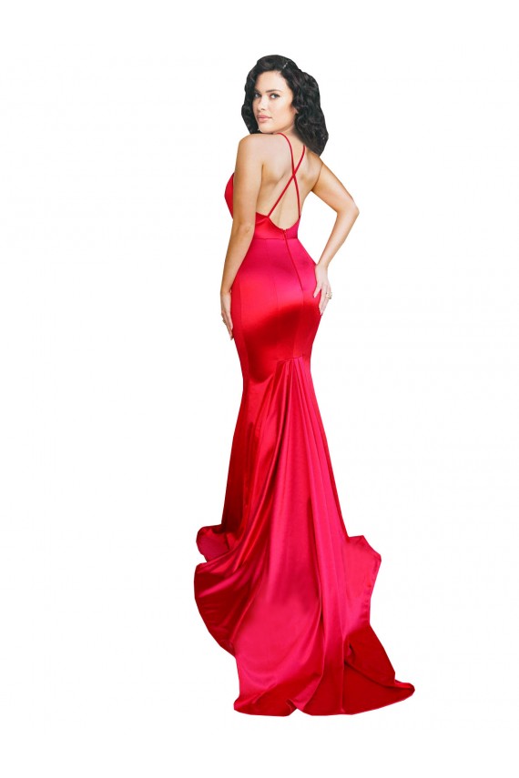 Low Back Red Mermaid Sweetheart Long Formal Dresses