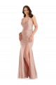 Dusty Pink Mermaid V-Neck Long Formal Plus Size Formal Dress