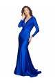 V-Back Royal Blue Mermaid V-Neck Long Formal Dress