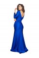 V-Back Royal Blue Mermaid V-Neck Long Formal Dress