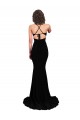 Open Back Black Mermaid V-Neck Long Formal Dresses