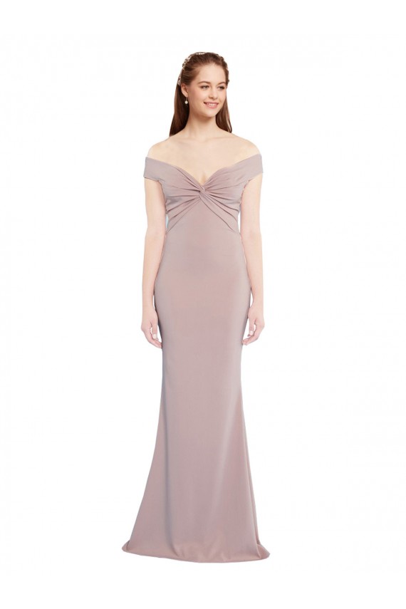 Keyhole Back Dusty Pink Mermaid V-Neck Long Formal Dress