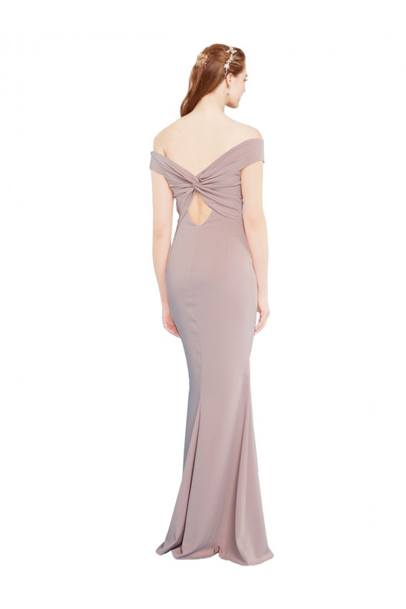 Keyhole Back Dusty Pink Mermaid V-Neck Long Formal Dress