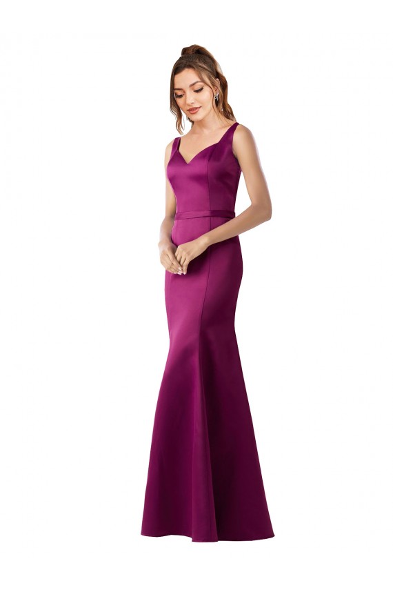 Open Back Merlot Sheath Bateau Neck Long Black Tie Formal Dress
