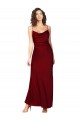 Low Back Burgundy Sheath Cowl Neck Long Black Tie Formal Dress