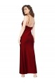 Low Back Burgundy Sheath Cowl Neck Long Black Tie Formal Dress