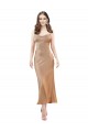 Open Back Rose Gold Sheath Cowl Neck Midi Length Formal Dress