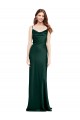V-Back Hunter Sheath Cowl Neck Long Black Tie Formal Dress