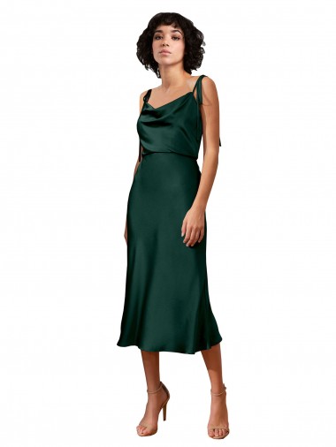 Cheap Hunter Sheath Cowl Neck Midi Length Black Tie Formal Dress UK