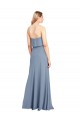 Smoke Blue Sheath High Neck Long Formal Dress
