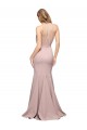 Dusty Pink Sheath High Neck Sweep Train Formal Dress