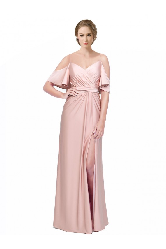 Low Back Sheath Off the Shoulder Long Formal Dress
