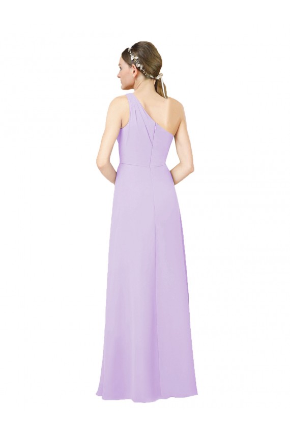 Lilac Sheath One Shoulder Long Formal Dress