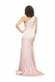 Pink Sheath One Shoulder Long Black Tie Formal Dress