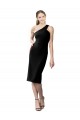 Black Sheath One Shoulder Cocktail Length Formal Dress