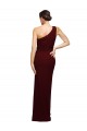 Burgundy Gold Sheath One Shoulder Long Black Tie Formal Dress