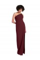 Burgundy Gold Sheath One Shoulder Long Formal Dress