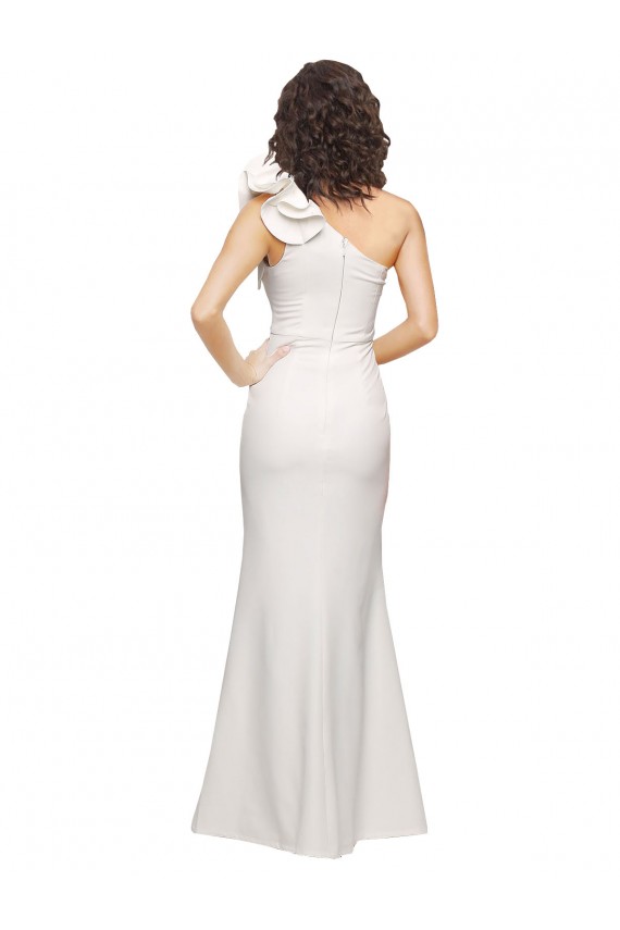 Ivory Sheath One Shoulder Long Formal Dress