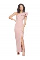 Mauve Sheath One Shoulder Long Formal Dress
