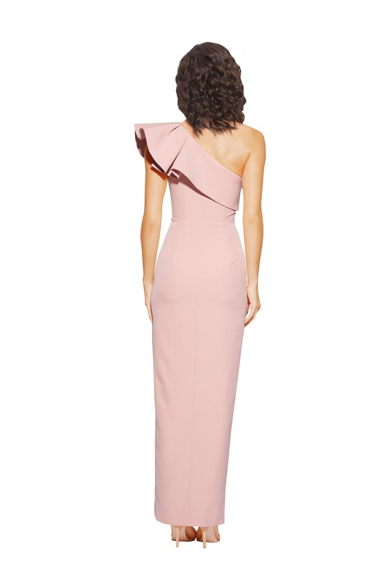 Mauve Sheath One Shoulder Long Formal Dress