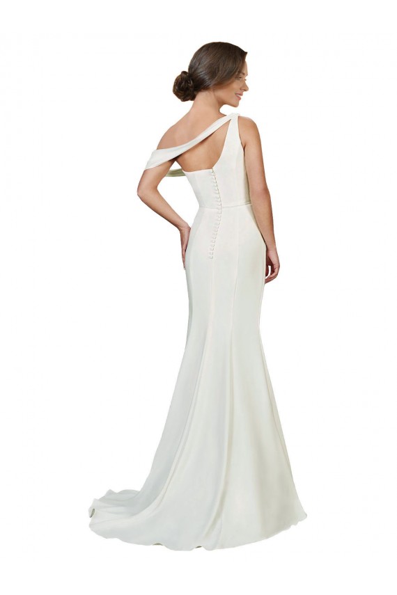 Ivory Sheath One Shoulder Sweep Train Formal Dress