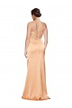Open Back Light Copper Sheath One Shoulder Long Formal Dress