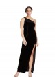 Black Sheath One Shoulder Long Formal Dress