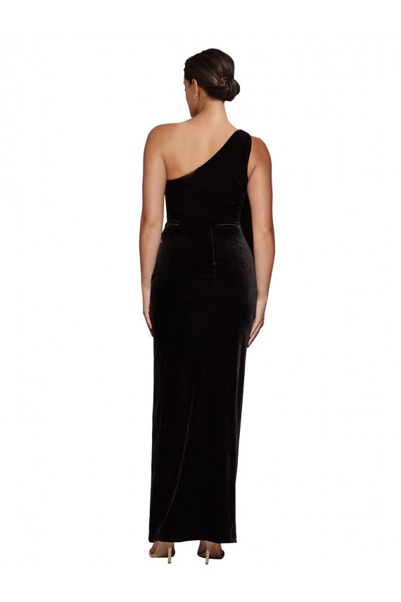 Black Sheath One Shoulder Long Formal Dress