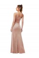 Pink Sheath One Shoulder Long Black Tie Formal Dresses