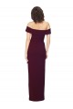 Low Back Burgundy Gold Sheath Square Neck Long Formal Dress