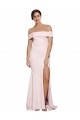 Low Back Pink Sheath Square Neck Sweep Train Formal Dress