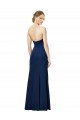 Low Back Black Sheath Strapless Long Formal Dress