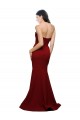 Low Back Burgundy Sheath Strapless Long Formal Dress