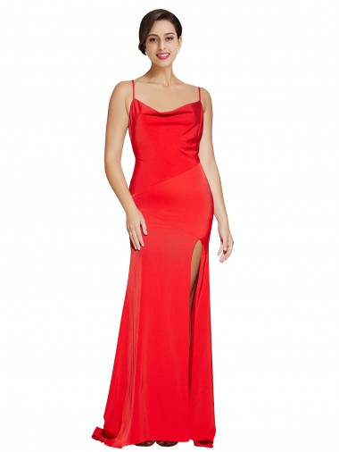 Cheap Low Back Red Sheath Strapless Long Formal Dress UK