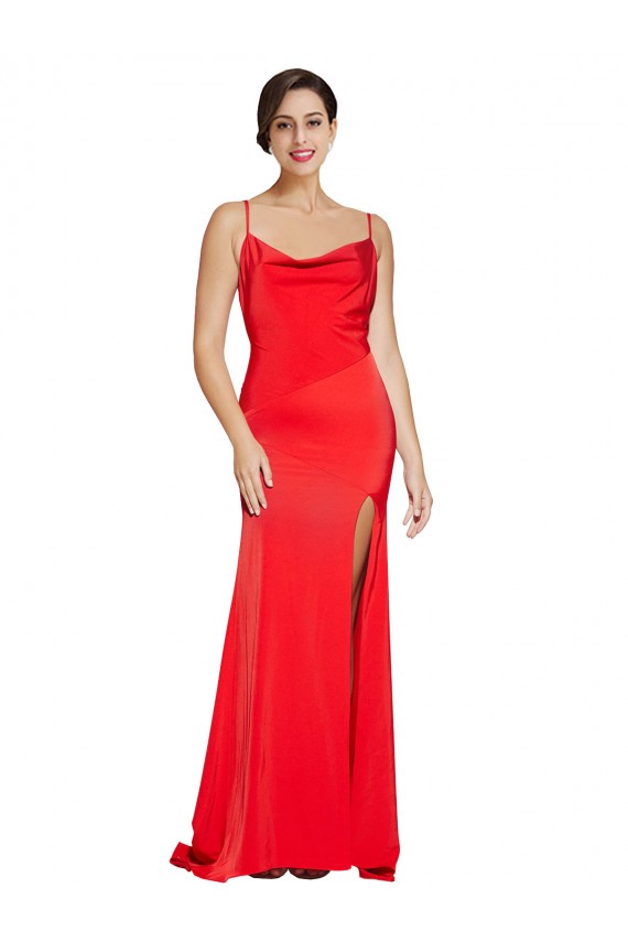 Low Back Red Sheath Strapless Long Formal Dress