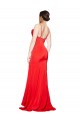 Low Back Red Sheath Strapless Long Formal Dress