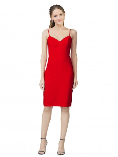 Cheap Red Sheath Sweetheart Cocktail Length Formal Dress UK