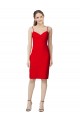 Red Sheath Sweetheart Cocktail Length Formal Dress