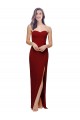 Low Back Burgundy Sheath Sweetheart Long Formal Dress