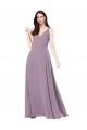 V-Back Dark Lavender Sheath V-Neck Long Formal Dress