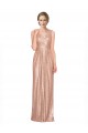 Rose Gold Sheath V-Neck Long Formal Dress