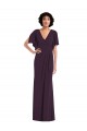 Grape Sheath V-Neck Long Formal Dress