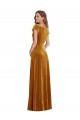 Gold Sheath V-Neck Long Formal Dress