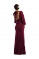 Open Back Burgundy Gold Trumpet Bateau Neck Long Formal Dresses
