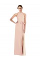 Open Back Nude Trumpet Halter Neck Long Formal Dress