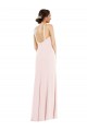 Low Back Pink Trumpet Halter Neck Long Formal Dress