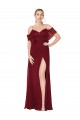 V-Back Burgundy Trumpet High Neck Long Formal Dress
