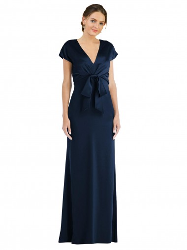 Cheap Keyhole Back Dark Navy Trumpet Off the Shoulder Long Formal Dress UK